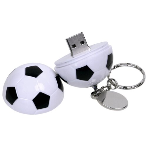 фото Пластиковая флешка для нанесения логотипа в виде футбольного мяча (flash drive vf-406 мяч, football, 8 гб / gb usb 2.0, белый / white) centersuvenir.com