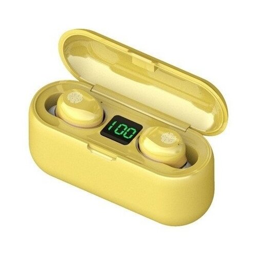 Беспроводные наушники TWS F9-34 овальные желтый 92100₽