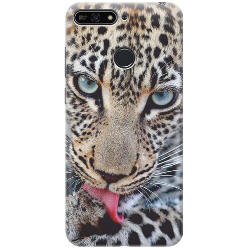 фото Gosso ультратонкий силиконовый чехол-накладка для huawei y6 prime (2018) / honor 7c / honor 7a pro с принтом "леопард"