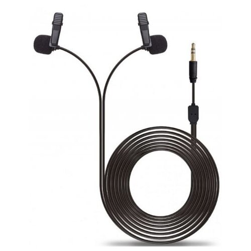 Микрофонный комплект Raylab Raylab Rec. DH LavMic двойной, разъем: mini jack 3.5 mm, черный, 1 шт
