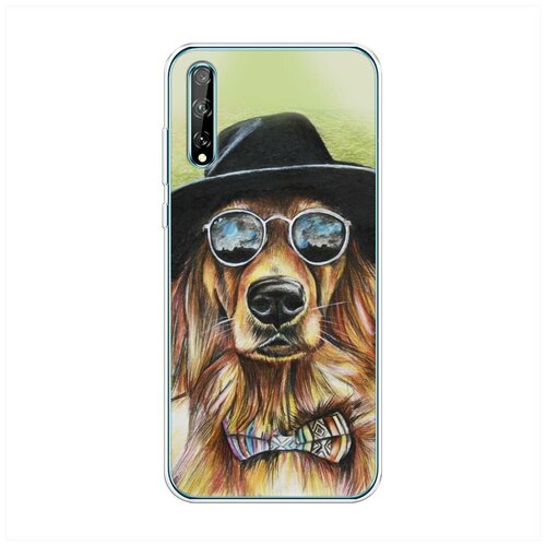 фото Силиконовый чехол "пес хиппи" на huawei p smart s / хуавей п смарт с case place