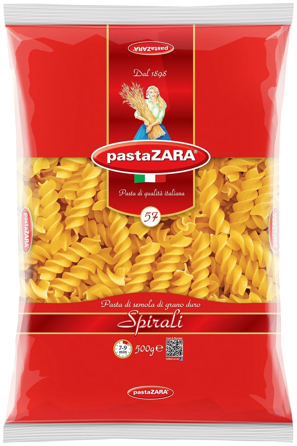 Макаронные изделия Pasta Zara спирали 500 г - фото №2