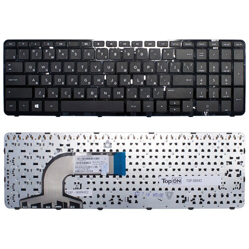 Клавиатура для ноутбука HP 250 G3 255 G2 255 G3 15-e 15-n 15-r Плоский Enter Чёрная с чёрной рамкой PN PK1314D1A100 105000₽