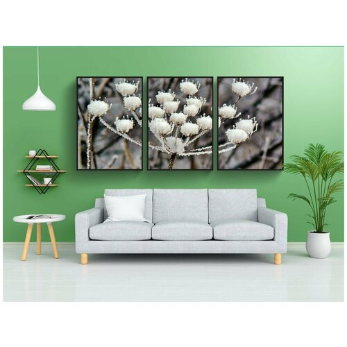 фото Набор модулных постеров для интерьера "завод, зима, снег" 60x90 см. в тубусе, без рамки lotsprints