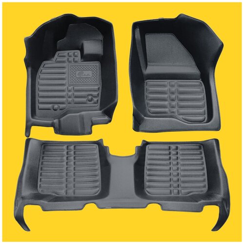 5D коврики для Ford Explorer V (дорестайл), 2010-2015. Максимально большие. Высокие борта. Закрывают весь пол, лучше защищают. Для Форд Эксплорер 5.