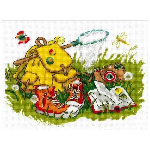 фото Набор для вышивания риолис "отдых на траве",24x18см