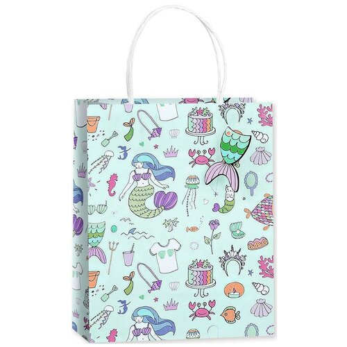 фото Пакет подарочный, морская сказка, мятный, 32*26*12 см, 1 шт. дон баллон