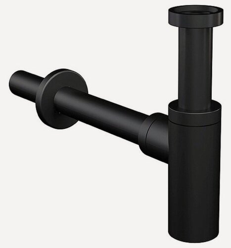 Изображение товара Сифон для раковины Grocenberg GB210 Черный матовый, круглый, отражатель, латунь