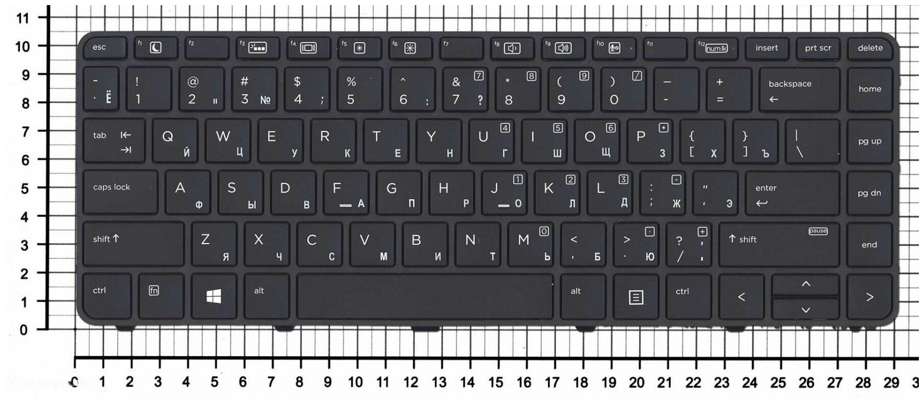 Клавиатура для ноутбука HP SG-80530-XUA черная с рамкой