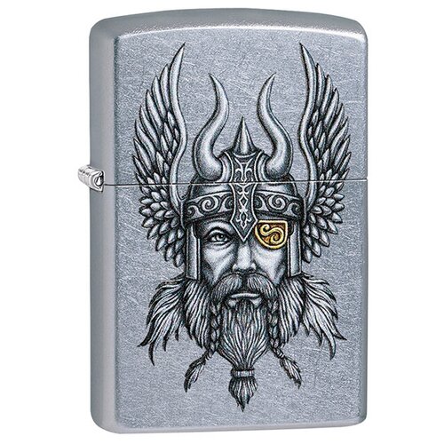 Оригинальная бензиновая зажигалка ZIPPO Classic 29871 Viking Warrior Design с покрытием Street Chrome™ - Викинг зажигалки zippo z 28339