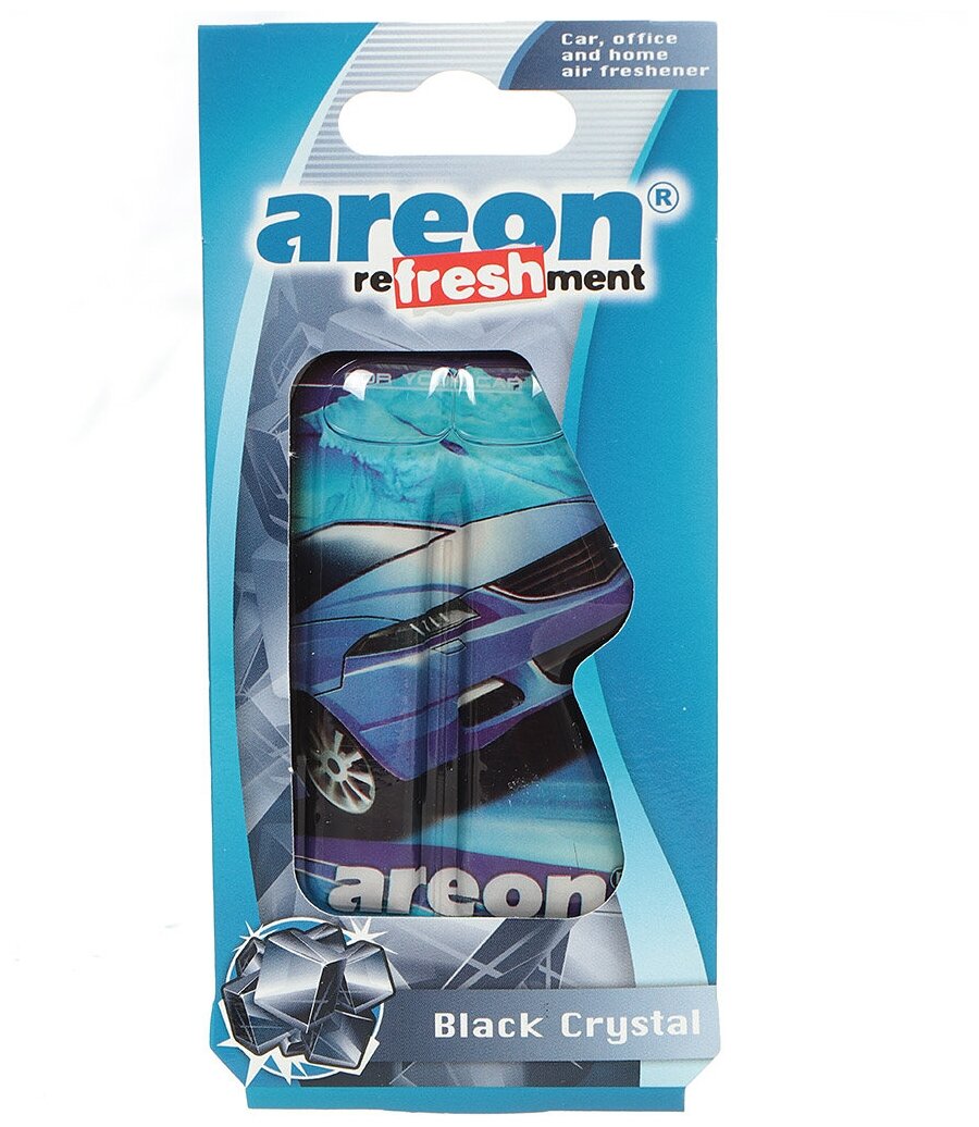 Ароматизатор в машину подвесной, гелевый, Areon, Refreshment Liquid Черный кристалл, 704-025-902