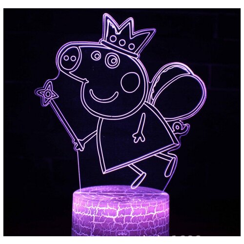 3D Настольная Лампа Свинка Пеппа 2 Fantasy Earth / Светильник / Детский ночник