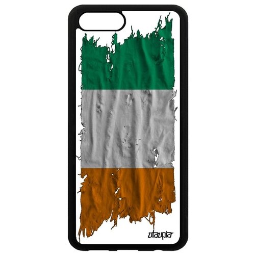 фото Противоударный чехол на // honor v10 / view 10 // "флаг кот-д'ивуар на ткани" дизайн государственный, utaupia, белый