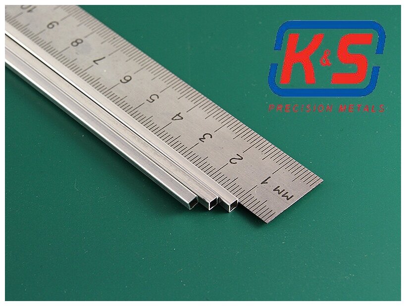 Квадратная алюминиевая трубка 3,2мм, 1 шт*30см, KS Precision Metals, США