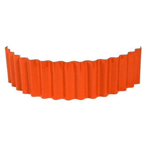 Greengo Ограждение для клумбы, 110 × 24 см, оранжевое, «Волна», Greengo