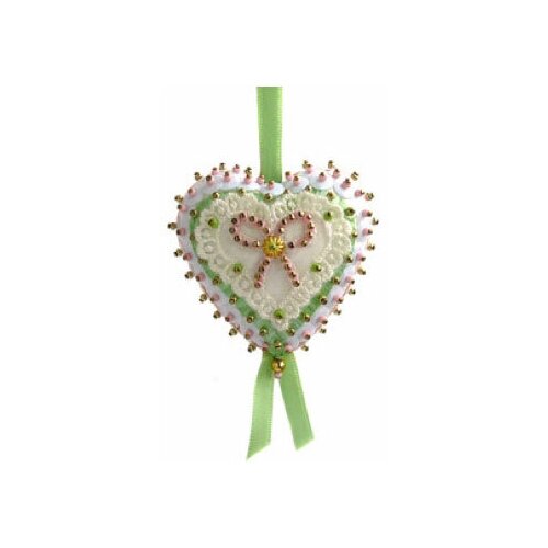 фото Набор для творчества - елочная игрушка пряничное сердце (розовое) 7 см fs-153 филигрис