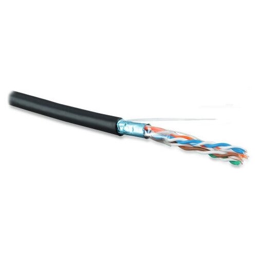 Кабель витая пара Cat5e 4 пары с экраном Hyperline FUTP4-C5E-S24-OUT-PE-BK 1м 1 м 84₽