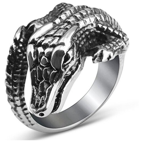 фото Кольцо стальное крокодил (размер 19,5) 2beman