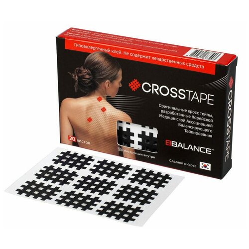 фото Кросс тейпы bb cross tape™ 2,1 см x 2,7 см (размер а) черный bbalance