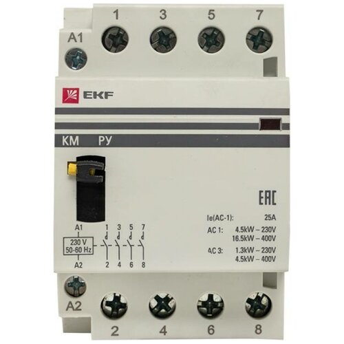 EKF Контактор модульный КМ РУ 40А 4NO 3 модуля PROxima km-3m-40-40