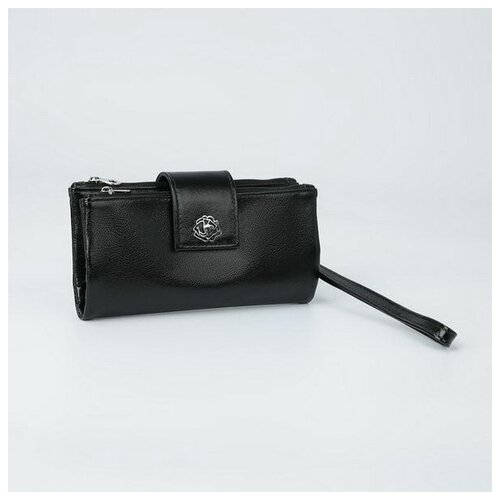 фото Кошелёк на кнопке, цвет чёрный кайман