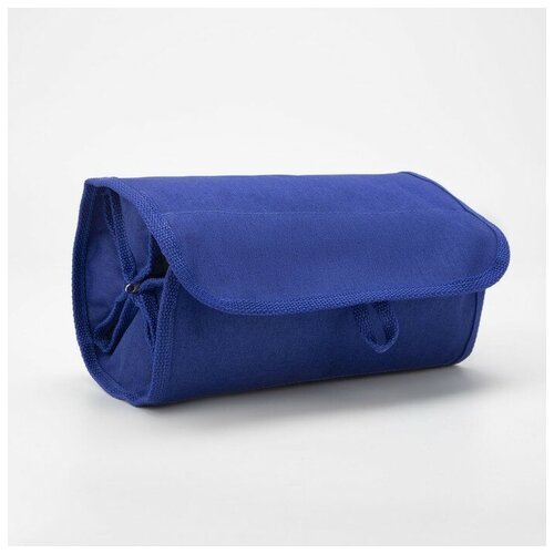 фото Косметичка бако текстиль на молнии, крючок для подвешивания, синий