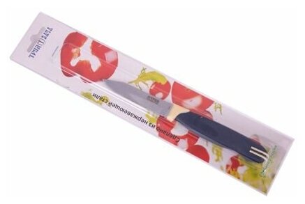 Нож кухонный «Мультиколор», для овощей, лезвие 8 см, с пластмассовой ручкой, цвет синий - фотография № 2