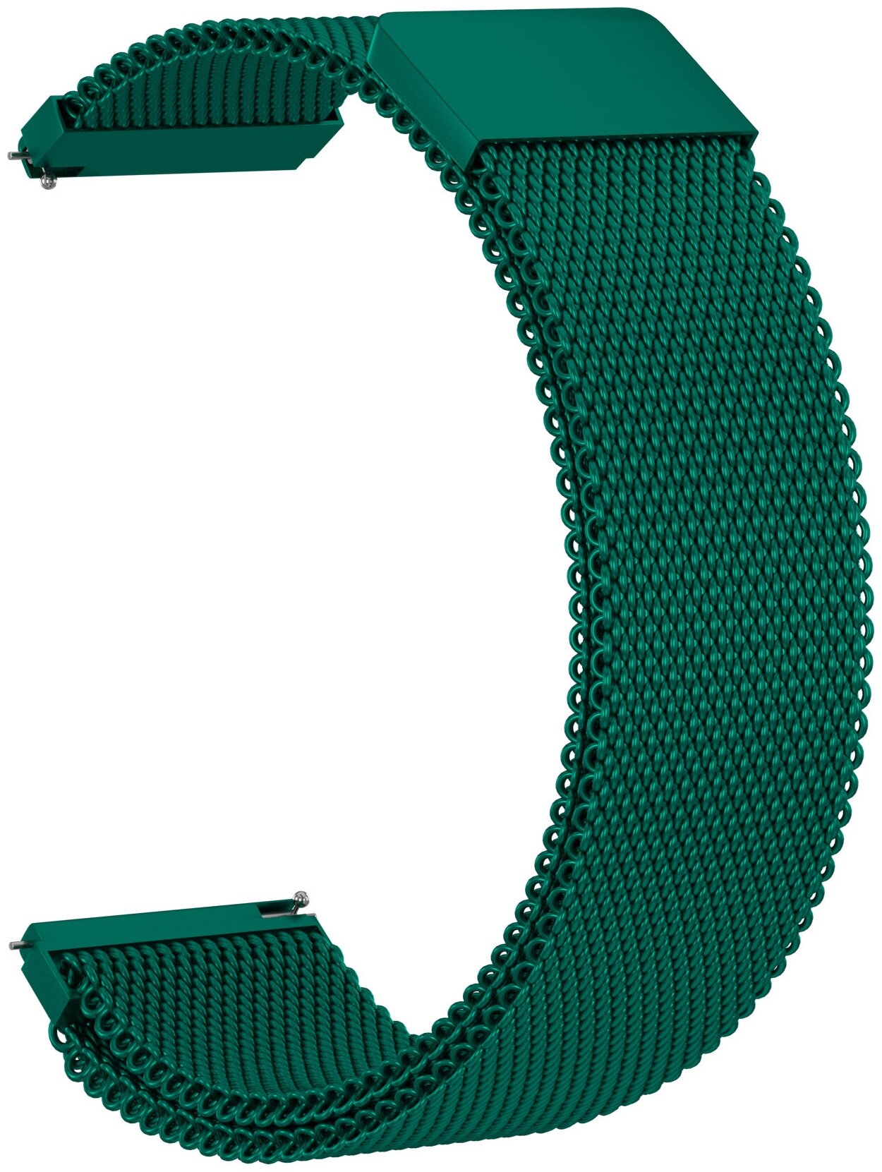 Ремешок металлический GSMIN Milanese Loop 22 для Samsung Gear S3 Frontier / Classic / Galaxy Watch (46 mm) (Малахитовый)