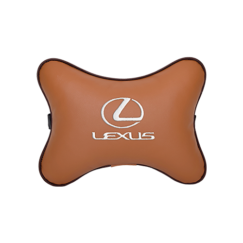 фото Подушка на подголовник экокожа fox с логотипом автомобиля lexus vital technologies