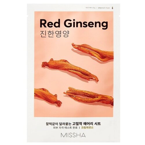 фото Набор масок для лица с экстрактом женьшеня \ missha \ airy fit sheet mask red ginseng 3 шт.