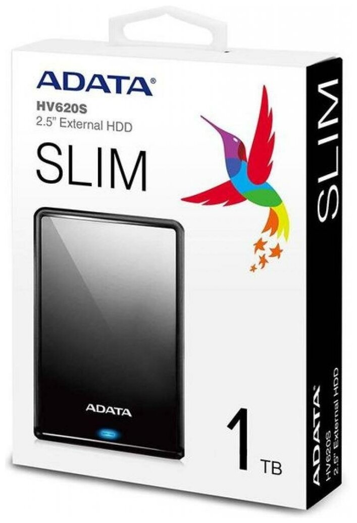 1 ТБ Внешний HDD A-Data HV620 Slim[AHV620S-1TU31-CBL]