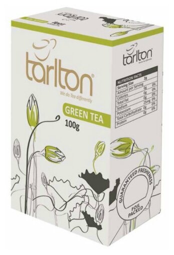 Чай зеленый крупнолистовой TARLTON 100г - фотография № 1