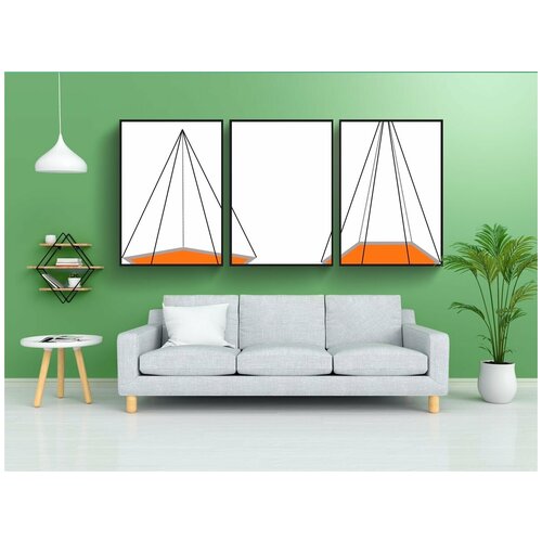 фото Набор модулных постеров для интерьера "пирамиды, формы, объекты" 60x90 см. в тубусе, без рамки lotsprints