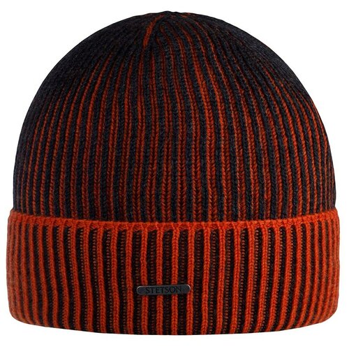 фото Шапка stetson арт. 8599365 beanie merino wool (серый / оранжевый), размер uni