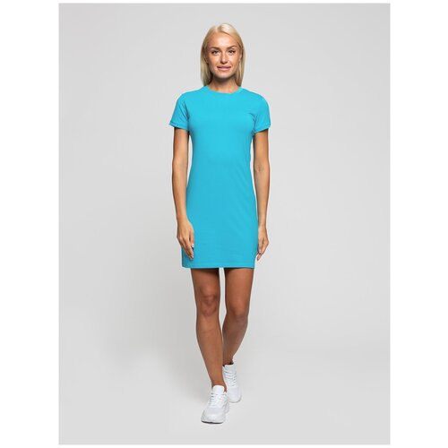 фото Платье-футболка lunarable, хлопок, повседневное, полуприлегающее, мини, размер 46 (m), голубой