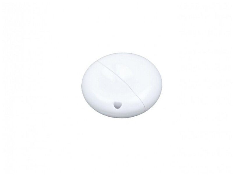 Пластиковая промо флешка круглой формы (16 Гб / GB USB 2.0 Белый/White 021-Round Flash drivePL056)