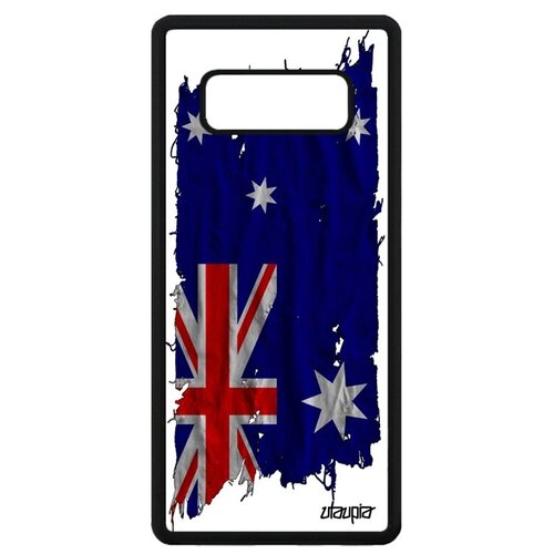 фото Защитный чехол на мобильный // galaxy note 8 // "флаг австралии на ткани" страна стиль, utaupia, белый
