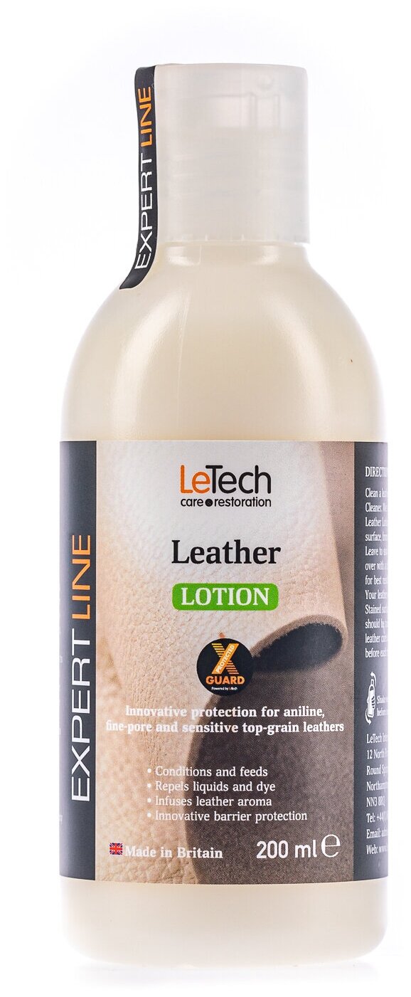 Лосьон защитный для кожи, глянцевый, LeTech, Leather Lotion, 200ml