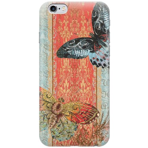 фото Re:paчехол - накладка artcolor для apple iphone 6s / 6 с принтом "две бабочки"