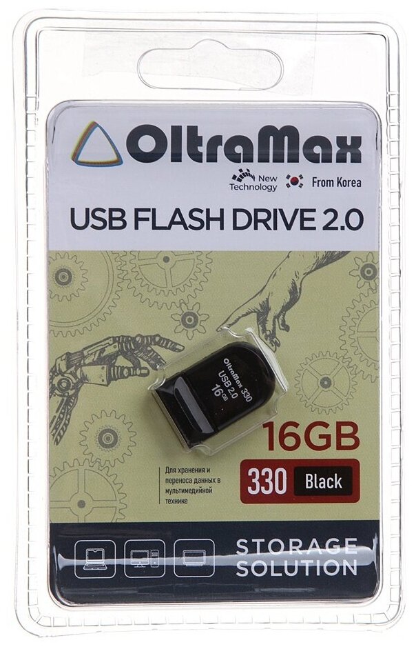 Флеш-накопитель OltraMax OM-16GB-330-Black .