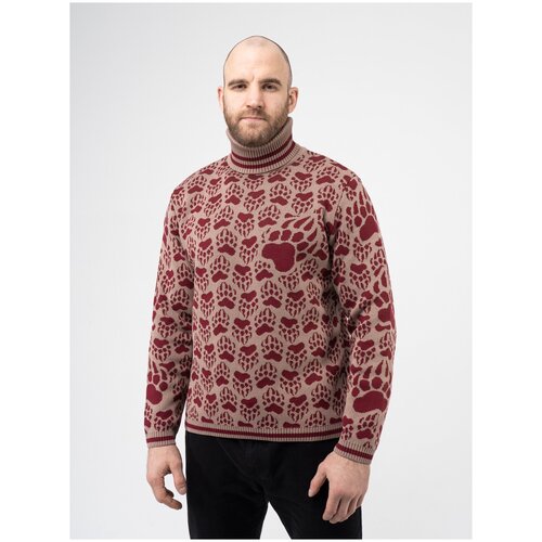 Свитер Великоросс, размер 54, бежевый свитер великоросс размер 54 красный бежевый