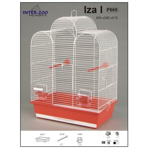 Клетка для птиц Inter-zoo, размер 45x28x61.5см.