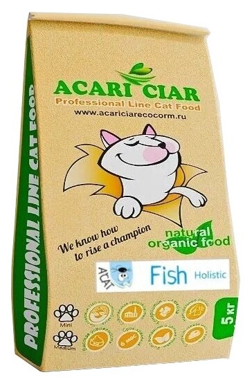 корм Acari Ciar A cat Fish 5 кг ( мини гранула ) для котов и кошек - фотография № 1