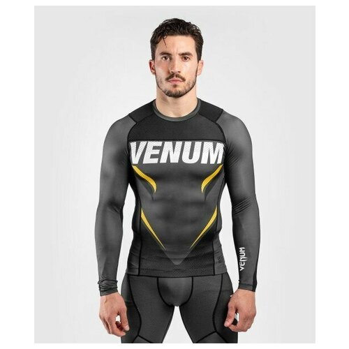 Рашгард Venum ONE FC Impact Grey/Yellow L/S S