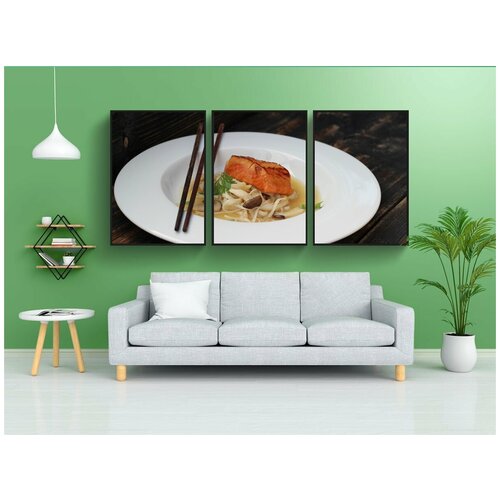 фото Набор модулных постеров для интерьера "лапша, лосось, макаронные изделия" 60x90 см. в тубусе, без рамки lotsprints