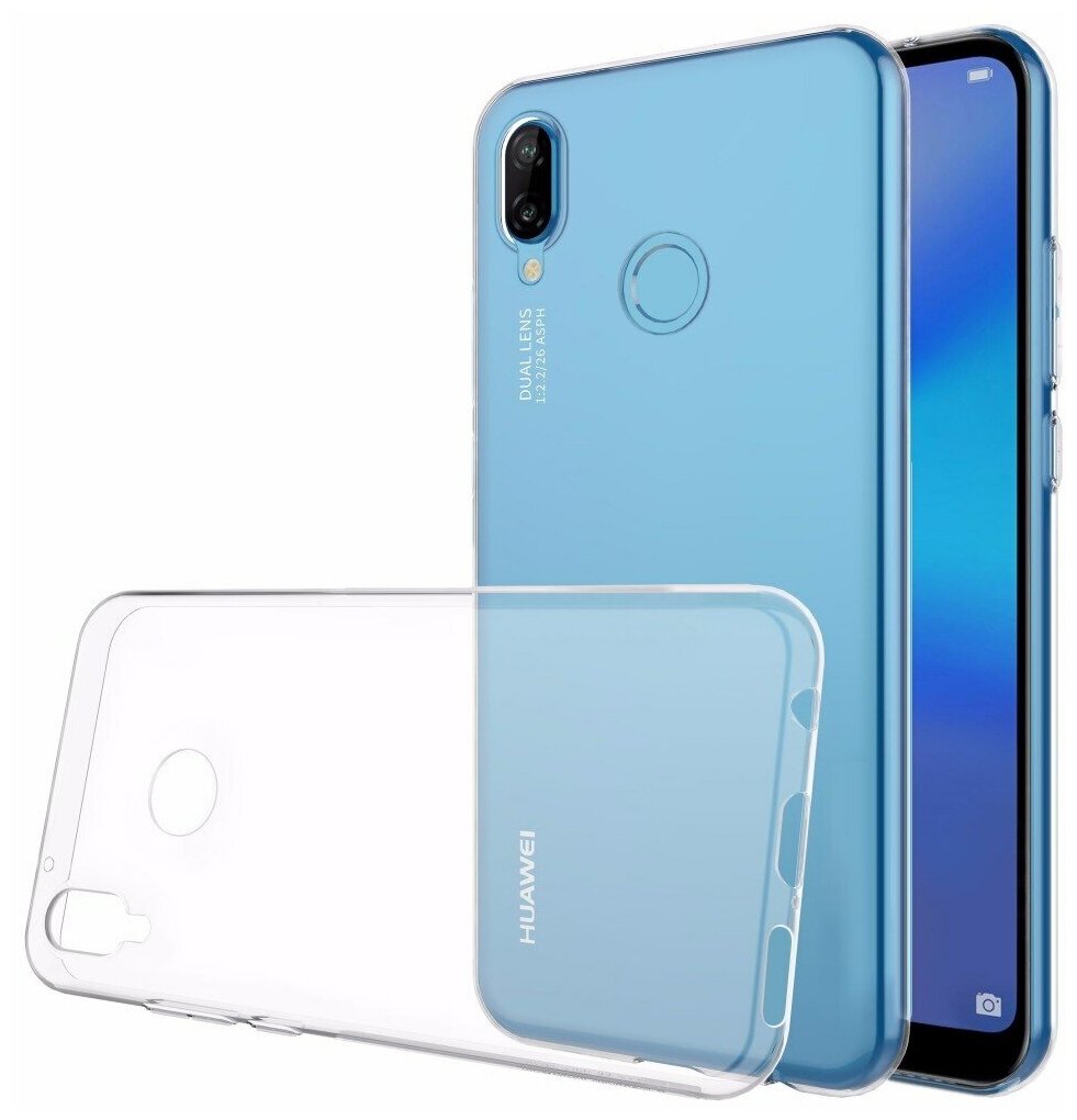 Чехол панель-накладка MyPads для Huawei P20 Lite / Nova 3e ультра-тонкая полимерная из мягкого качественного силикона прозрачная