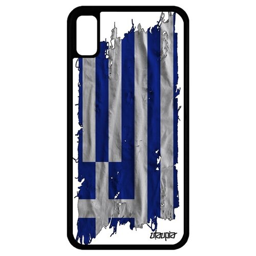 фото Новый чехол для мобильного // iphone xr // "флаг греции на ткани" страна патриот, utaupia, белый