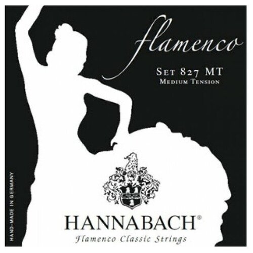 827MT Black FLAMENCO Комплект струн для классической гитары желтый нейлон/посеребренные Hannabach струны для классической гитары hannabach 800mt