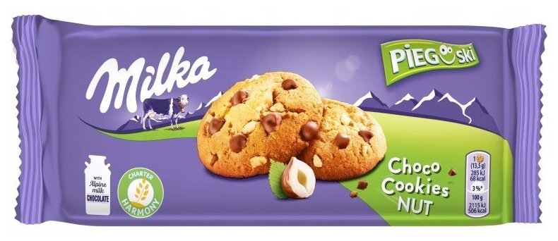 Печенье Milka Choco Cookies Nuts с орехом 135 гр. (2 шт) - фотография № 2