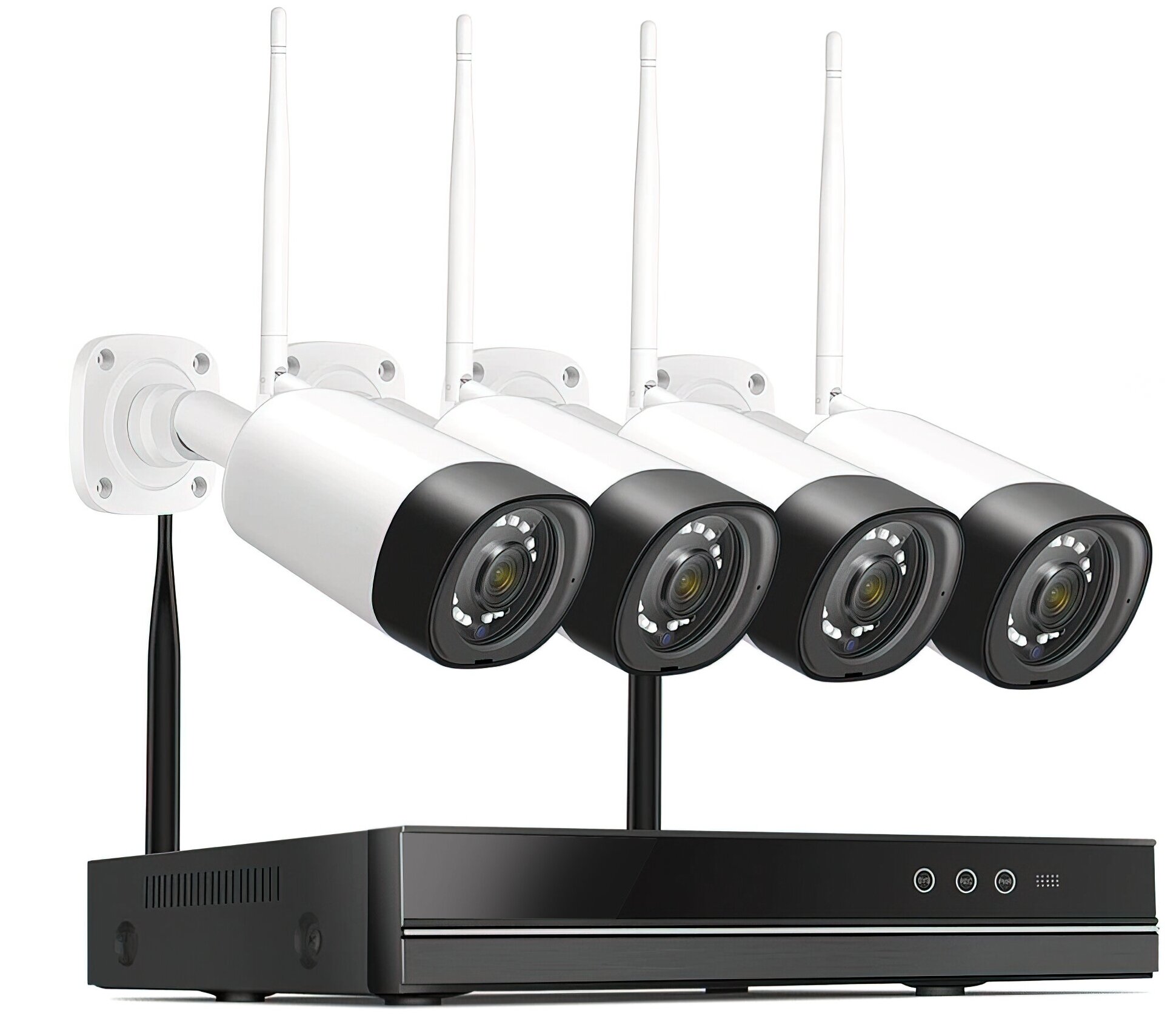 Цифровой готовый WiFi IP комплект видеонаблюдения на 4 камеры для дома и улицы система видеонаблюдения MiCam HiSecurity Longse Plus 3Mp